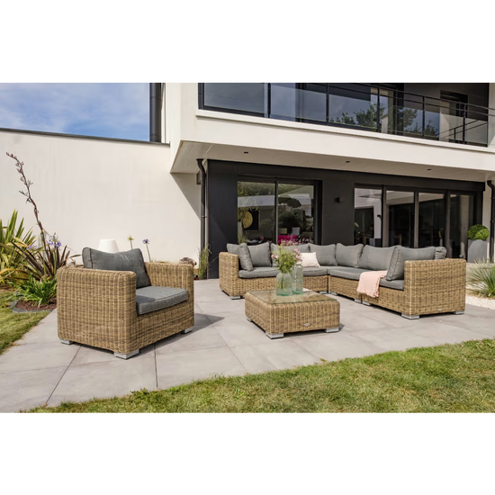 Conjunto de Jardim 6 Lugares em Resina Trançada Mel MONTMARTRE