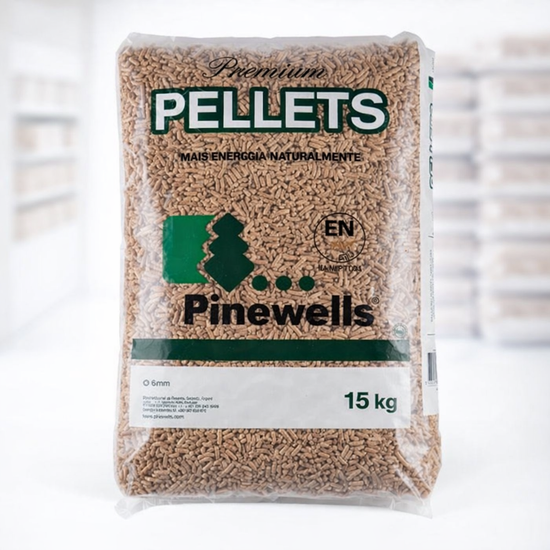 Pellets Pinewells ENplus A1 – Palete 20 Sacos 15kg