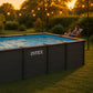 Piscina Graphite Retangular INTEX – 6,00 x 3,00 x 1,24m – Design Antracite