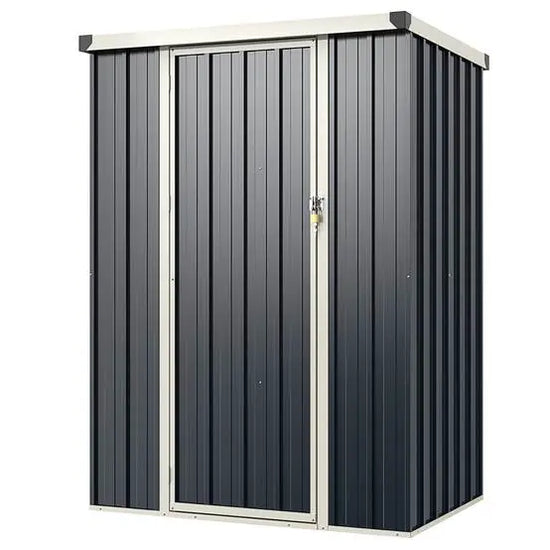 Abrigo de Jardim Exterior em Metal 117x89x162cm com Porta com Fecho – Cinzento