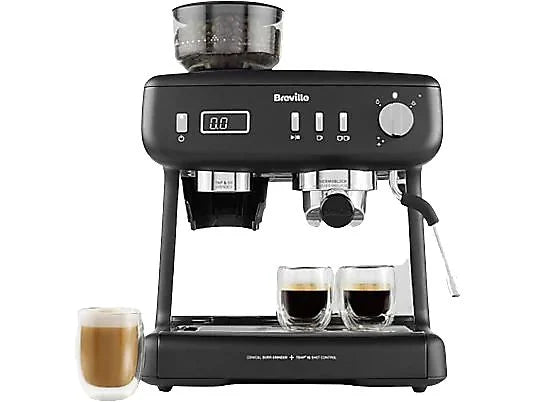 Máquina de Café Expresso Breville Barista Max+ VCF152X, 1600 W, 15 bar, Até 3 Chavénas, Moinho Tap&Go, Preto