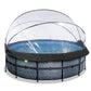 Piscina EXIT TOYS Redonda Ø488x122cm + Dômo – Bomba Areia + Escada – 8 Pessoas – 3 Cores