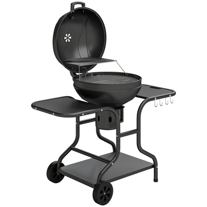 Churrasqueira a Carvão Outsunny BBQ Smoker com Mesas Laterais e Termómetro