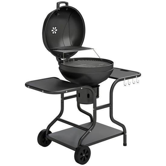 Churrasqueira a Carvão Outsunny BBQ Smoker com Mesas Laterais e Termómetro