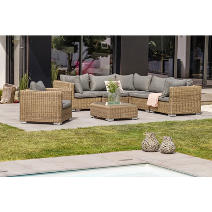 Conjunto de Jardim 6 Lugares em Resina Trançada Mel MONTMARTRE